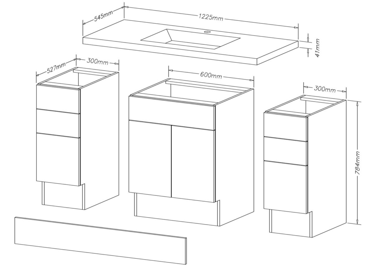 Signature line 48” Vanity specification drawing
